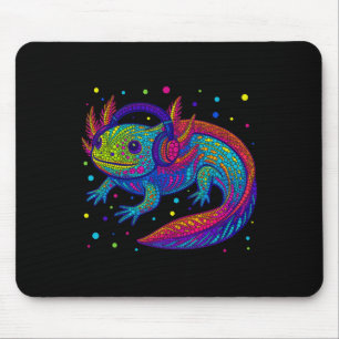 Funny Axolotl Video Gamer Polka Dot Art Student Do Mouse Mat