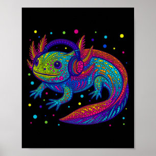 Funny Axolotl Video Gamer Polka Dot Art Student Do Poster