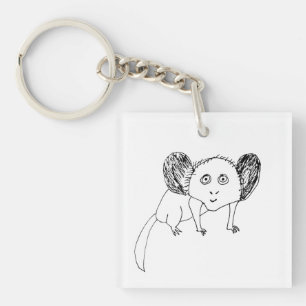 Funny Aye Aye Keyring - Weird Badly Drawn Animal