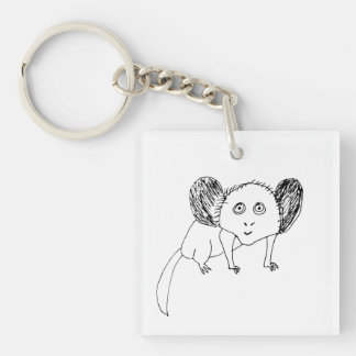 Funny Aye Aye Keyring - Weird Badly Drawn Animal 