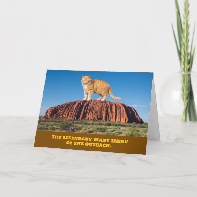   Funny Ayer's Rock Tabby Card (Front)