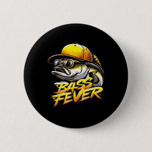 Funny B Fever Fish Yellow Trucker Hat Fishing Fish 6 Cm Round Badge