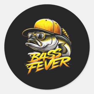 Funny B Fever Fish Yellow Trucker Hat Fishing Fish Classic Round Sticker