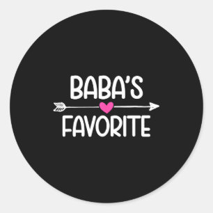 Funny Babas Favorite Son Daughter I'm Baba's Favor Classic Round Sticker