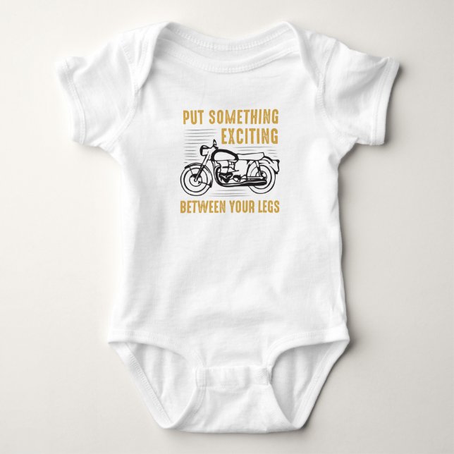 funny baby biker bodysuit (Front)