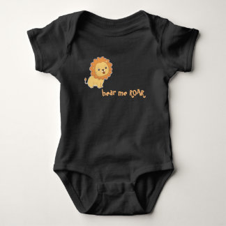 Funny Baby Black Bodysuit Lion Hear Me Roar