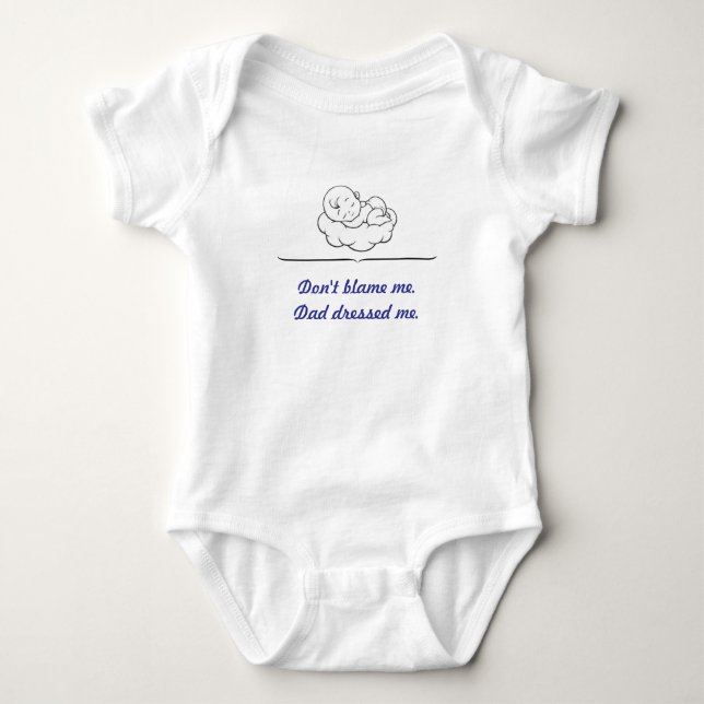 Funny Baby Bodysuit – Blue Print Daddy Edition (Front)