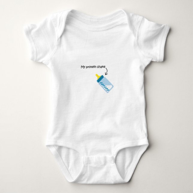 Funny baby bodysuit milk bottle protein shake (Front)
