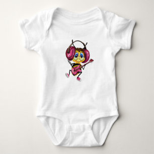 Funny Baby Bodysuit with Guitar Player Bee