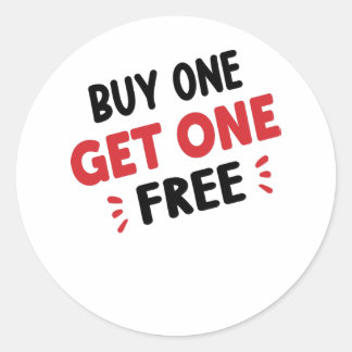Funny baby buy one get one free classic round sticker