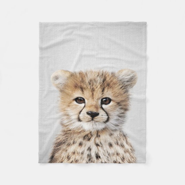 Funny Baby Cheetah Gifts Lovers | Cheetah Lovers Fleece Blanket (Front)