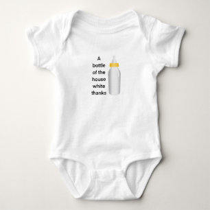 Funny Baby Clothes “House White” Milk Bottle Bodysuit