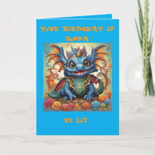 Funny Baby Dragon Birthday Greeting Card