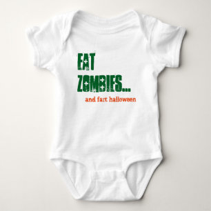 Funny Baby Eat Zombies Halloween Comedy Baby Grow Bodysuit