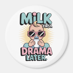 Funny Baby Feeding Quote Design Magnet