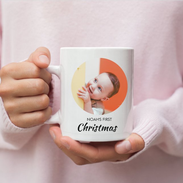 Funny Baby First Christmas Personalised Baby Photo Coffee Mug (Creator Uploaded)