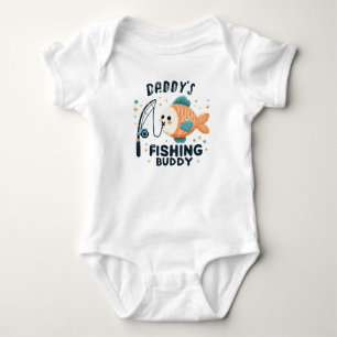 Funny Baby Fish   Daddy's Fishing Buddy Baby Bodysuit
