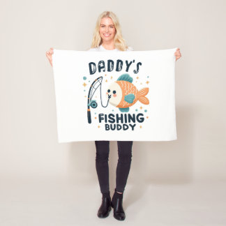 Funny Baby Fish | Daddy's Fishing Buddy Cute Fleece Blanket