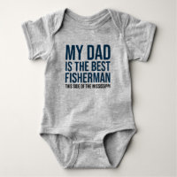 Funny Baby Fishing Jersey Bodysuit Shirt by Dad
