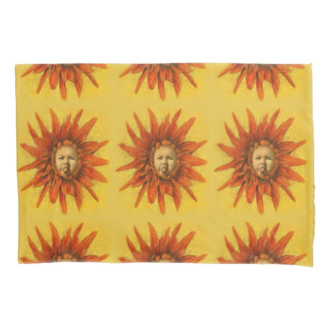 Funny Baby Flower Pillowcase (Front)