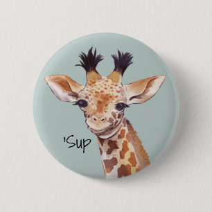 Funny Baby Giraffe Personalised 6 Cm Round Badge