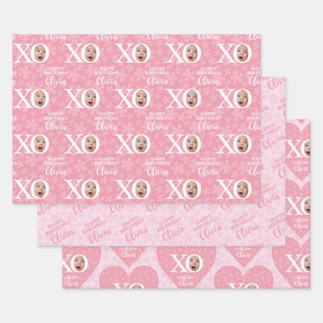 Funny Baby Girl Photo Collage Personaliz Wrapping Paper Sheet (Set)