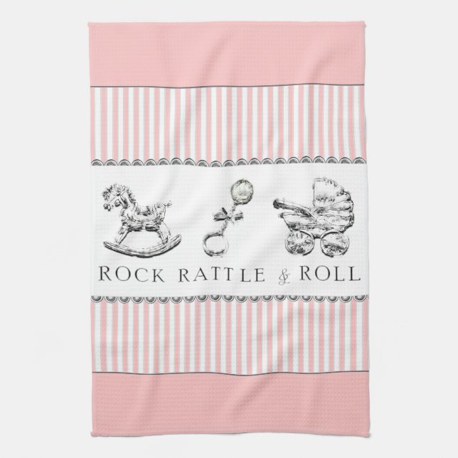 Funny Baby Girl Tea Towel (Vertical)