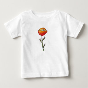 Funny  Baby Jersey T-Shirt Poppy Flower Cartoon