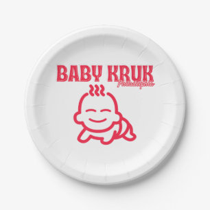 Funny Baby Kruk Philadelphia Premium  Paper Plate