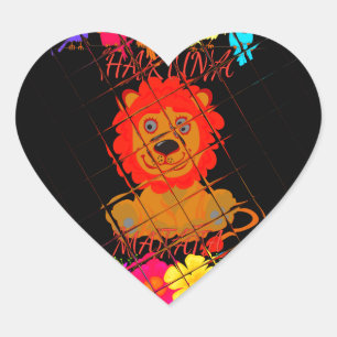 Funny Baby Lion King: Hakuna Matata Art Design Heart Sticker