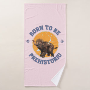 Funny Baby Mammoth Prehistoric Birthday Bath Towel