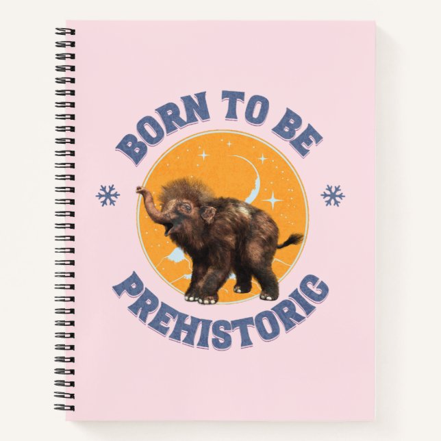 Funny Baby Mammoth Prehistoric Birthday Notebook (Front)