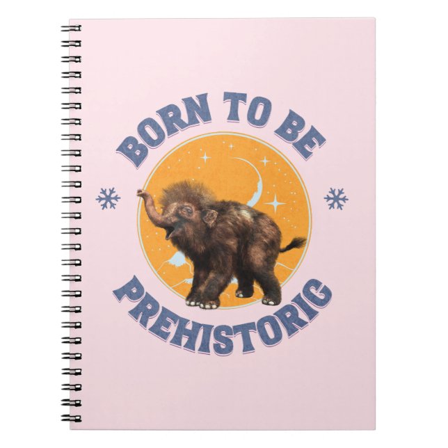 Funny Baby Mammoth Prehistoric Birthday Notebook (Front)