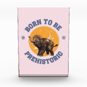 Funny Baby Mammoth Prehistoric Birthday Photo Block