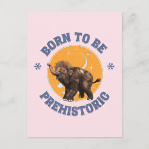Funny Baby Mammoth Prehistoric Birthday Postcard