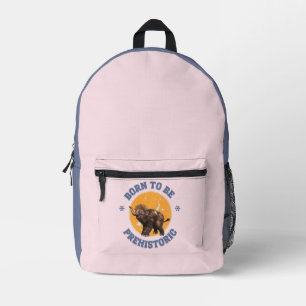 Funny Baby Mammoth Prehistoric Birthday Printed Backpack