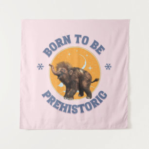 Funny Baby Mammoth Prehistoric Birthday Tapestry
