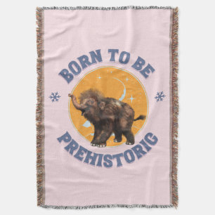 Funny Baby Mammoth Prehistoric Birthday Throw Blanket