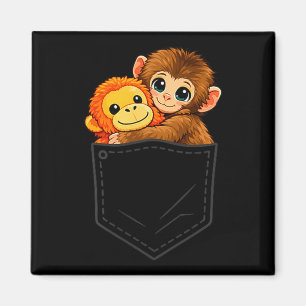 Funny baby monkey punch and ora-mama pocket men magnet
