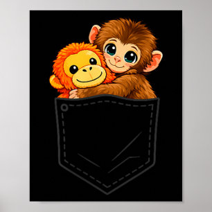 Funny baby monkey punch and ora-mama pocket menFun Poster
