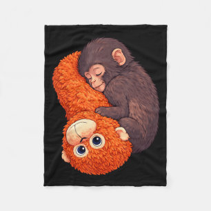 Funny baby monkey punch cute animal men women kids fleece blanket