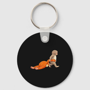Funny baby monkey punch cute animal men women kids key ring