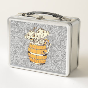Funny Baby Monkeys Metal Lunch Box