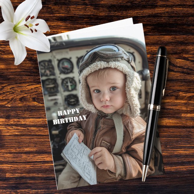 Funny Baby Pilot Birthday Cute Aviation Humor Card (Creator Uploaded)