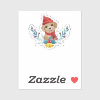 Funny Baby Poodle Dog Santa Christmas Gift