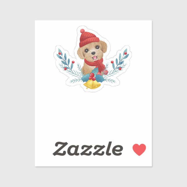 Funny Baby Poodle Dog Santa Christmas Gift (Sheet)