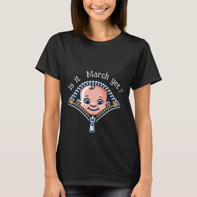 Funny baby Pregnancy anouncement Motherhood Custom T-Shirt (Front)