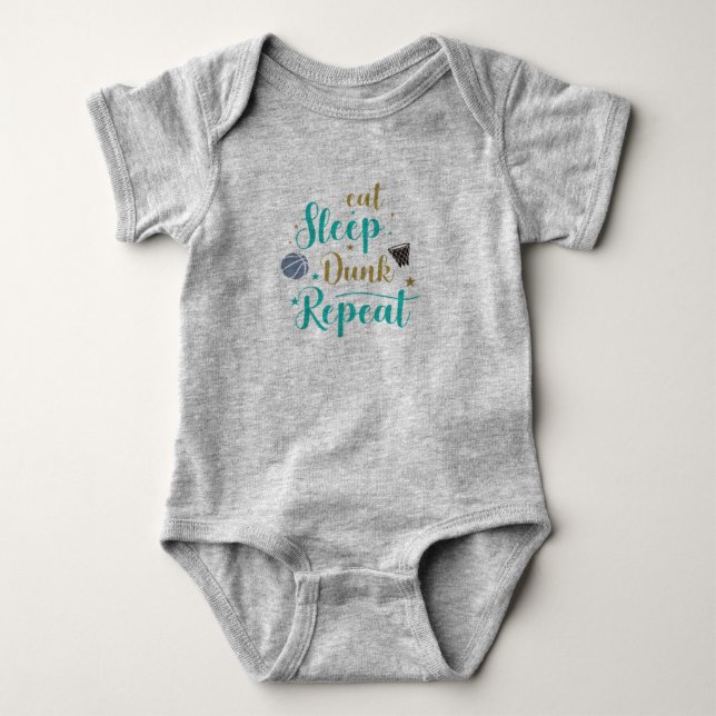 Funny Baby Routine Bodysuit - Eat Sleep Drink  (Front)
