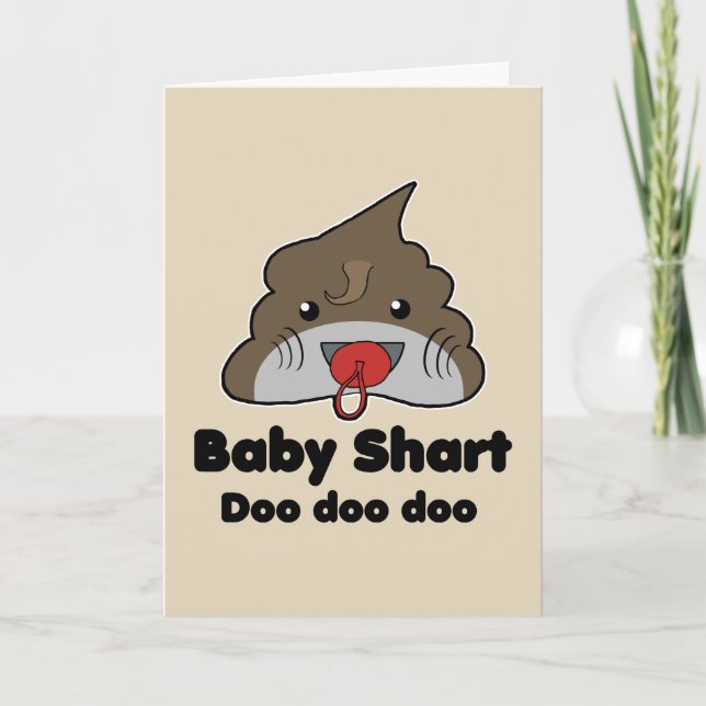 Funny Baby Shark Parody Poop Emoji Birthday Card (Front)