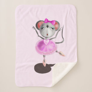 Funny Baby Sherpa Blanket Happy Ballerina Mouse